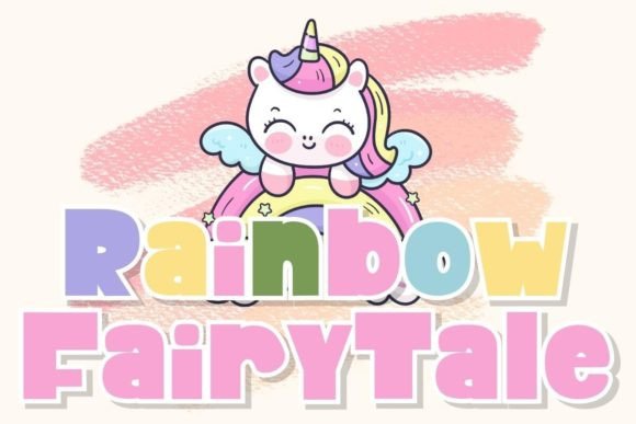 Rainbow Fairytale Font for Magical Craft Designs